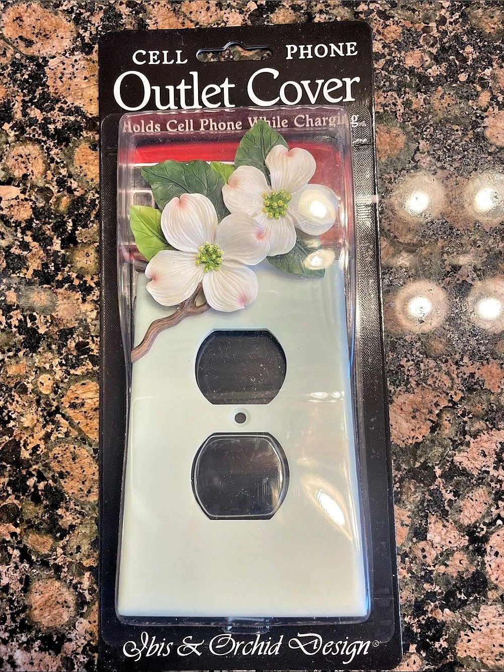 Ibis & Orchid Design Dogwood 33001 Floral Cell Phone Outlet Cover White